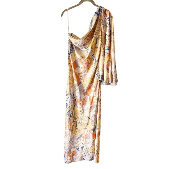 Anthropologie Mandira Wirk One-Shoulder Printed‎ Maxi Dress Small - Picture 9 of 10